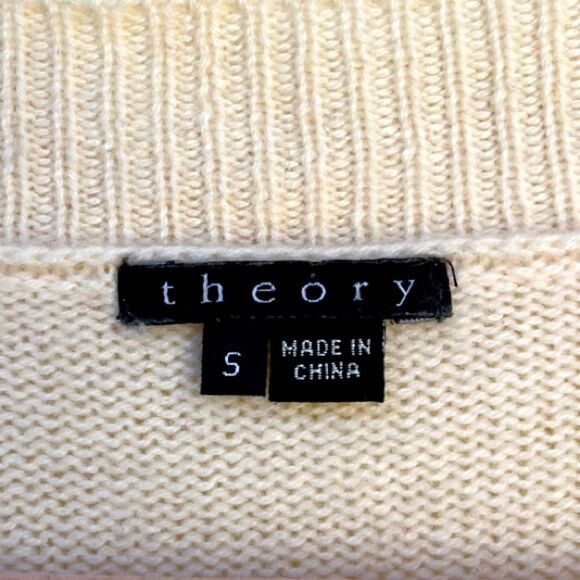 THEORY | 100% Cashmere Cream Scoop-Neck Sweater (Small) - Picture 3 of 6